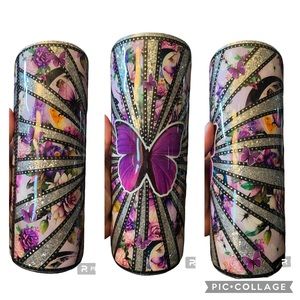 Butterfly floral moon lunar glitter tumbler 20 oz